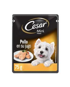 Cesar Alimento Húmedo para Perros Adultos, Sabor Pollo en su Jugo 75g c/u. Paquete de 24 Unidades