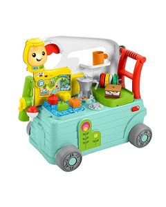 Fisher-Price Ríe y Aprende, Cámper Aprendizaje sobre Ruedas, Juguete para bebés para niños de 9 Meses en adelante