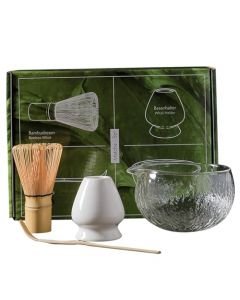 Juego De Batidor Matcha 4 Piezas/Juego Que Incluye Batidor Y Tazón Matcha Juego De Té Matcha Juego De Ceremonia Del Té Soporte Para Batidor Matcha Y Cuchara Matcha Kit Matcha Para Regalo Para Amante