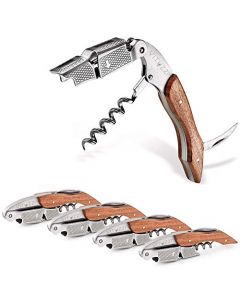 Vituzzi Sacacorchos para Vino de Acero Inoxidable con Corta Cápsulas y Acabado de Madera de Alta Calidad. Saca Corchos para Sommelier Profesional con Práctico Mango de Fácil Agarre. Wine corkscrew (4)