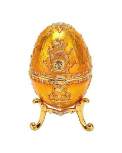 HEITIGN - Caja de de huevo de Faberge clásico con diseño de huevo de Faberge en oro o rojo, con esmalte rico y brillantes de diamantes de imitación para guardar la decoración