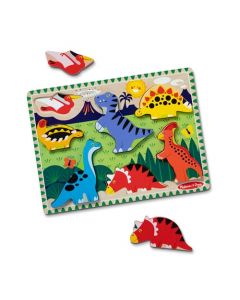 Melissa & Doug Rompecabezas Gruesa de Madera: Dinosaurios , Juguete de Madera (7 Piezas)