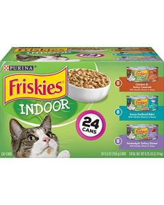 Purina Friskies Indoor Adult Wet Cat Food Variety Pack - Twenty-Four (24) 5.5 oz. Cans