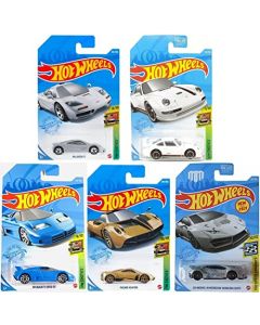 Hot Wheels Super Car Exotics Madness - Juego de 5 Unidades de moldes al Azar con Varios lambos, Loto, porsches, mclarens, paganis y más