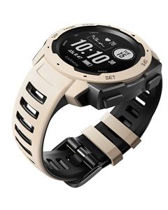 ANCOOL Compatible con Garmin Instinct 2, correa de silicona suave de repuesto para Garmin Instinct Tide/Esports/Solar/Tactical Smartwatches, Tundra/Negro