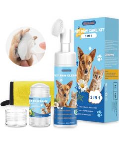 Kit de Cuidado de Las Patas,Limpiador sin aclarado para Patas de Perros y gatos,Bálsamo para Patas de Perros,Protector Natural para Las Patas de los Perros