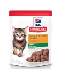 Hill's Science Diet Kitten, alimento húmedo en pouch para gatitos, platillo de pollo, 79 g (24 Pack)