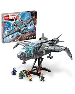 Lego® Marvel 76248 Quinjet de los Vengadores; aeronave con Minifiguras de Thor, Iron Man, Black Widow, Loki y el Capitán América; vehículo Espacial de superhéroes; Regalo niños 9 años (795 Piezas)