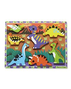 Melissa & Doug Rompecabezas Gruesa de Madera: Dinosaurios , Juguete de Madera (7 Piezas)