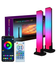 Luces Rgb Inteligente,Luz Ambiental Inteligente con Control de Aplicación,Sincronización de Música,con Función de Temporizador, Utilizado en Sala de Juegos, Dormitorio, Tv, Computadora de Escritorio