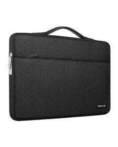 MOSISO 360 Funda Protectora Compatible con MacBook Air/Pro,13-13.3 Pulgadas Portátil,Compatible con MacBook Pro 14 M3 M2 M1 Chip Pro Max 2023-2021,Poliéster Bolsa con Cinturón de Carro, Negro