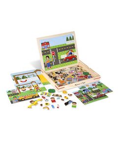 Melissa & Doug Juego Magnético para Asociación de Imágenes, Juego de Mesa, Juguete de Madera (119 Imanes y Fichas)