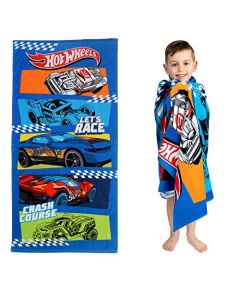 Franco Kids - Toalla de baño de algodón súper Suave, 58 x 28 Pulgadas, Hot Wheels