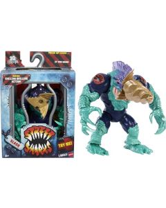 Mattel Street Sharks Slash - Figura de acción de Juguete para TV de los 90, Juguete articulado de Nostalgia de 6 Pulgadas con Piel Real, acción de mordida y Taladro