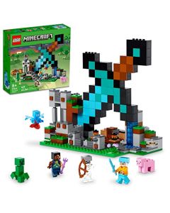 Lego® Minecraft® 21244 La Fortificación-Espada; Incluye un Esqueleto, un Creeper™, un Soldado centinela, un Guerrero guardián y un Allay del Videojuego; para niños a Partir de 8 años (427 Piezas)