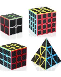 BABOSHOW Speed Cube Set- Cubo de Velocidad Magnético,Ejercitar Capacidad Razonamiento Cubo Profesional Mágico para Aliviar Estrés, Regalo Idóneo para Adultos y Niños (4 Pcs)