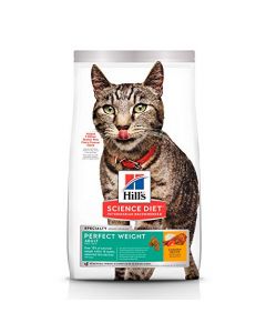 Hill's Science Diet, Perfect Weight (Control de Peso) Alimento para Gatos Adultos, Seco (bulto) 6.8kg