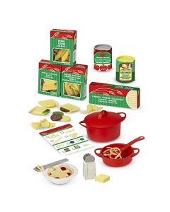 Melissa & Doug Pasta para Preparar y Servir, Juego de Imitación, Juego de Cocina en Fieltro, Fácil de Usar (más de 50 Piezas)