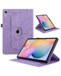 Vaitasy Funda para Huawei MatePad de 11.5 Pulgadas 2023 / Matepad 11.5 PaperMatte Edition de Piel sintética, diseño de follaje en Relieve, Carcasa Soporte rotación de 360 Grados, Color Púrpura