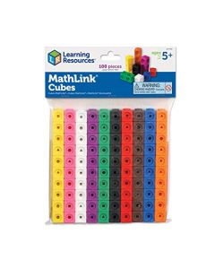 Learning Resources Mathlink Cubes (set de 100), policubos para matemáticas infantil, contando manipulativos matemáticas, bloques multibase, 5 años