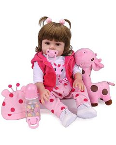 VOICEPTT Bebé Reborn Muñeca Simulado Cuerpo Silicona Algodón, Reborn Baby Silicone de Juguete 47cm