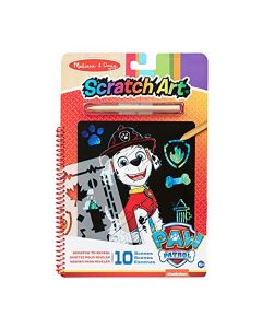 Melissa & Doug Paw Scratch Art - Bloc de Actividades de Viaje Revela-Color de Marshall (10 Escenas)