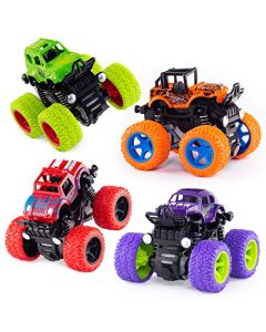 SOKER Vehículos de Juguet Monster Truck, Paquete de 4 Autos de Carreras de Juguete, Regalos de Navidad y Cumpleaños para Niños y Niñas