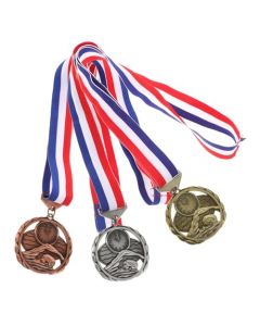 POPETPOP 3 Piezas De Medallas De Natación con Cintas para Todas Las Edades Medallas De Premio De Bronce Dorado Y Plateado Premios Ganadores para Fiesta De Competición Deportiva