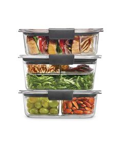 Rubbermaid 2108371 - Juego de 12 recipientes de plástico con tapas, a prueba de fugas, estilo caja de Bento, para sándwich y ensalada, transparente