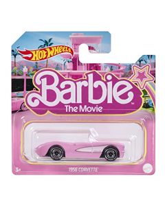 Hot Wheels Barbie Covertte, Coche de Juguete metálico Rosa a Escala 1:64, Inspirado la película Barbie, Caja con diseño temático de la película, 3 años (Mattel HPR54)