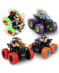 Yanlin - Juguetes Monster Truck, Mountain Buggy Toys - Paquete de 4, Regalos de Navidad Suministros para Fiestas de Cumpleaños para Niños Niñas, Vehículos de Juguete para Niños de 4 Años en Adelante