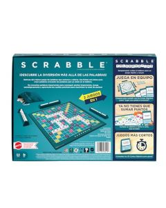 Scrabble, Juego de Mesa 2 en 1, Original Mattel, Colaborativo y Desafiante para Niños a Partir de 8 Años en Adelante