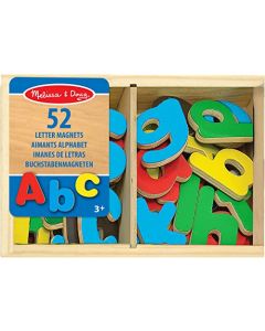 Melissa & Doug Set de 52 Imanes del Alfabeto en Caja, Juguete de Madera, Juguete de Desarrollo