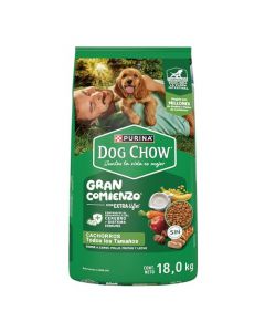 Purina Dog Chow Comida para Cachorros Todos Los Tamaños con Sabor a Carne, Pollo, Frutas y Leche - 1 x 18 Kg