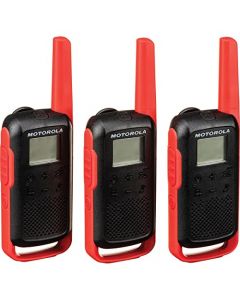 Motorola Solutions T210TP Radio bidireccional Negro W/Rojo Paquete de Tres