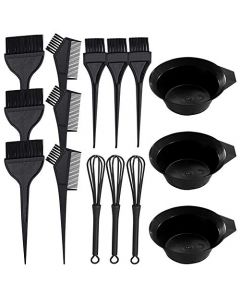 15 Pcs Hair Dye Coloring Kit,Sonku Dye Brush Comb Mixing Bowl Mixing Whisk Practical Hair Dying Tool for Salon and DIY Home Use