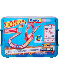 Hot Wheels Track Builder Pista de Juguete Caja Grande de Acrobacias con Temática de Fuego para niños de 4 años en adelante