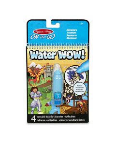 Melissa & Doug On the Go Water Wow! Bloc de Actividades de Aventuras (Libro Reutilizable de Colorear Revela con Agua, Pluma de Agua Recargable)