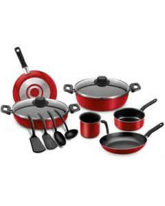 Batería de Cocina Ekco Roja de 12 Piezas con Antiadherente - UNITALLA