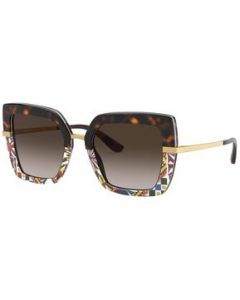 Lentes Dolce &amp; Gabbana DG4373 3278/13 Square Shape Cafe Rojo Dorado - MEDIANA