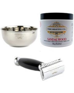 The Shaving Co Kit Crema Afeitar Sandalo Razor Negro Y Bowl - 1