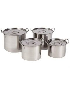 STOCK POT ACERO INOXIDABLE 8 PIEZAS CON TAPA (OLLAS CON ASA)