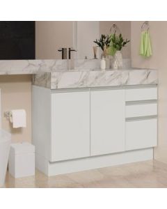 Madesa Armario para Baño de 120cm con 2 Puertas y 3 Cajones Blanco