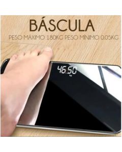 Bascula Digital Portátil Recargable Con Espejo Y Cinta Métrica