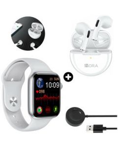 Smartwatch Reloj Inteligente Mas Audifonos Inalámbricos In-ear Blanco