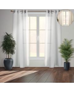 Cortinas Traslucidas Lino Texturizado Ventanas 270x215cm 2pz Ivory