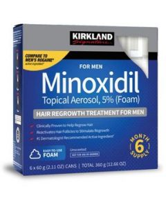 Minoxidil 5% Kirkland ESPUMA / FOAM Cabello y Barba 6 Meses