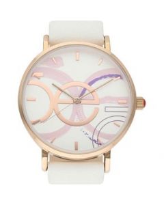 Reloj Análogo Cloe OE2310 Piel Genuina Blanco - Talla Única