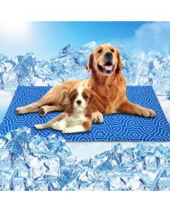 AGPtek Tapete Refrescante para Perros Alfombrilla de Refrigeración para Mascotas Impermeable con Dibujo, 70×110CM Resistente, Antigotas, Lavado(X-Large)