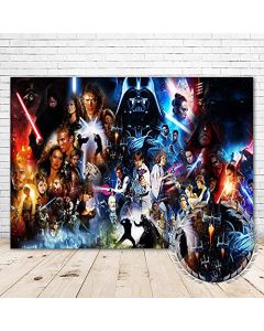 Star War-s - Telón de fondo para fiestas temáticas de 7 x 5 pulgadas, fondo clásico de la película Star War-s, póster de vinilo para decoración de fiestas